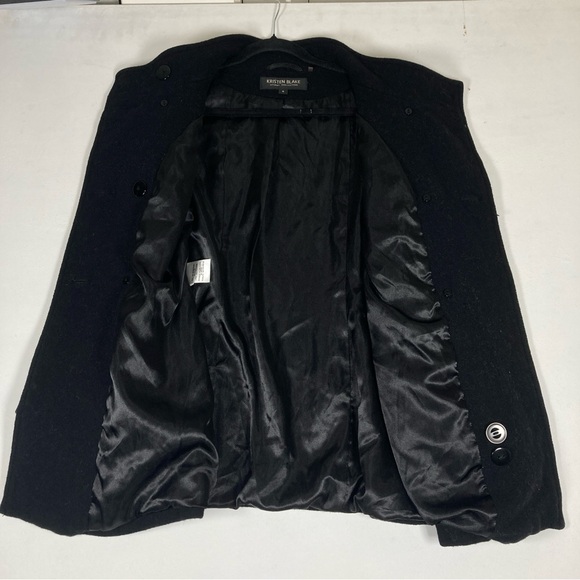 Kristen Blake Women's Coat Merino Wool Blend Double Breasted Black Size 6 - Picture 4 of 16